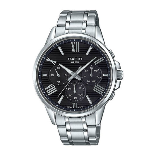 Casio Enticer Multifunction Stainless Steel Chain Watch MTP-EX300D-1AVDF