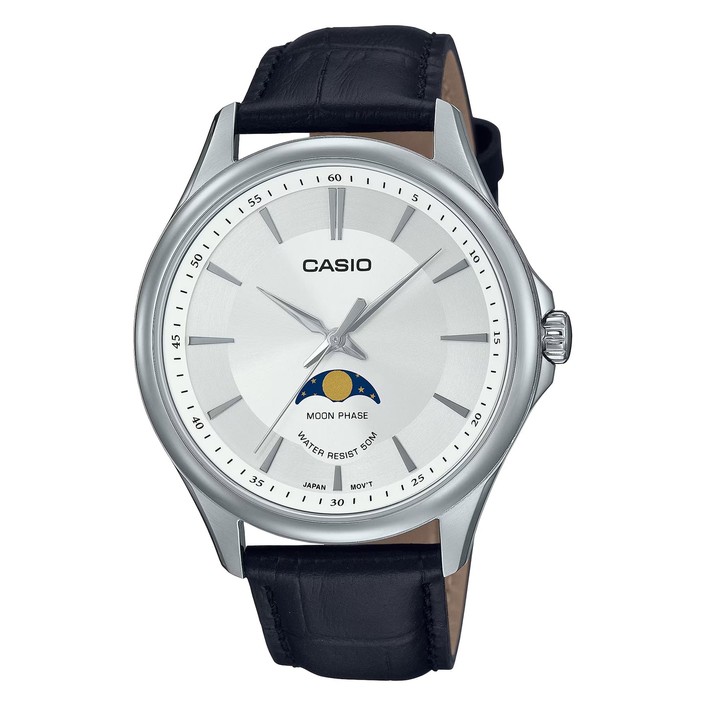 Casio Standard Moon Phase Leather Belt Watch MTP-M100L-7AVDF