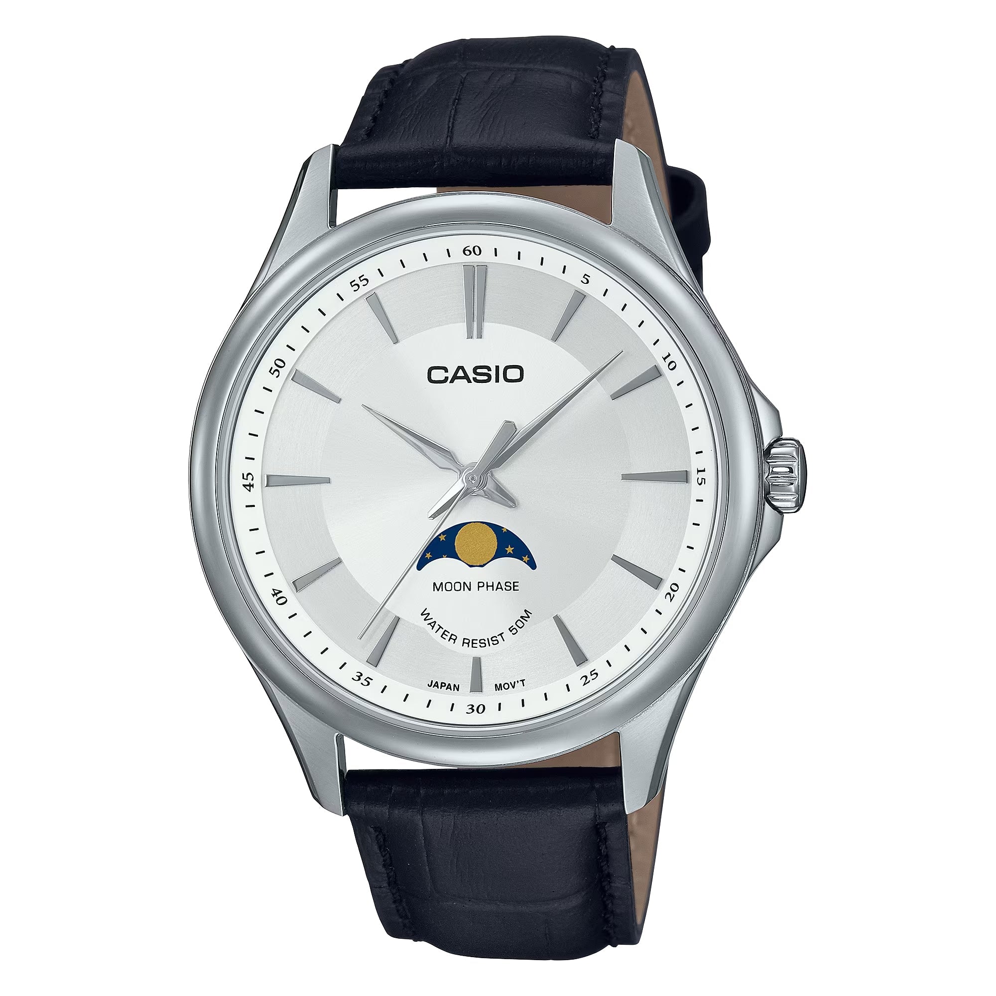 Casio Standard Moon Phase Leather Belt Watch MTP-M100L-7AVDF