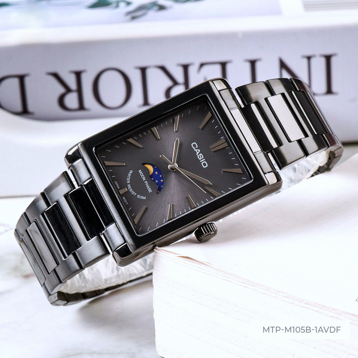 Casio Standard Moon Phase Chain Watch MTP-M105B-1AVDF