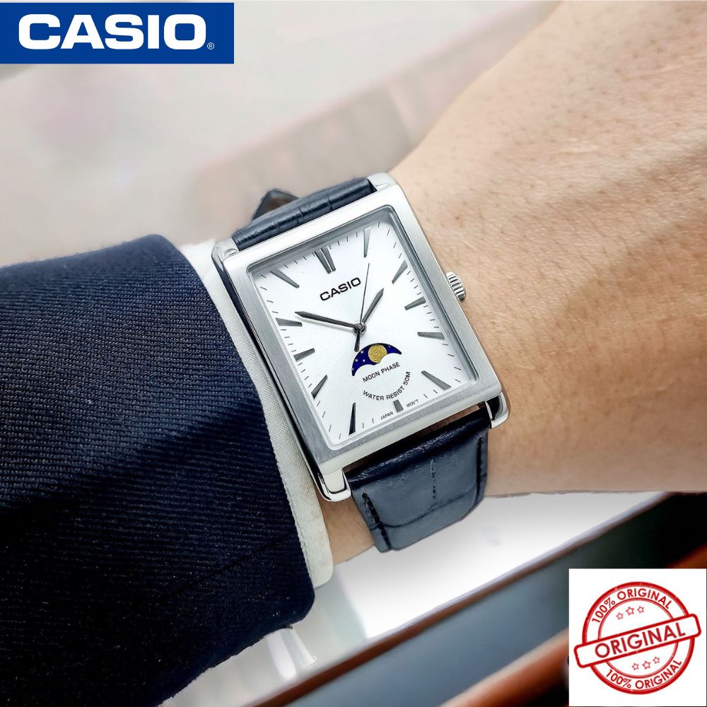 Casio Standard Moon Phase Leather Belt Watch MTP-M105L-7AVDF