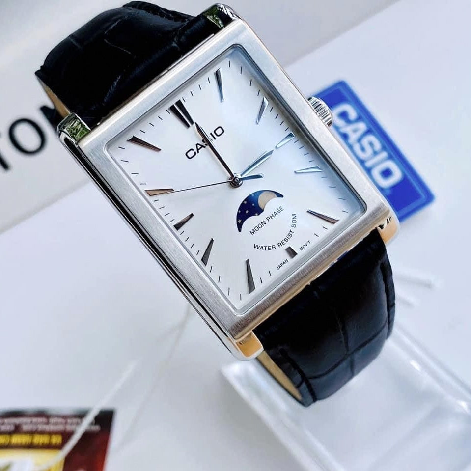 Casio Standard Moon Phase Leather Belt Watch MTP-M105L-7AVDF