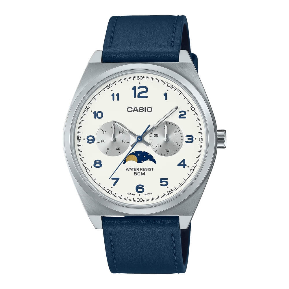 Casio Standard Moon Phase Day Date Chain Watch MTP-M300L-7AVDF