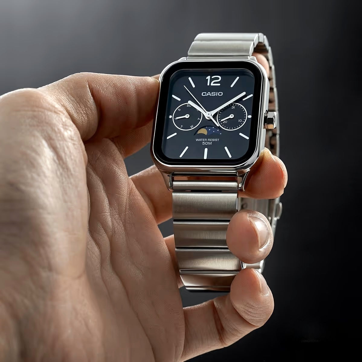 Casio Standard Moon Phase Day Date Chain Watch MTP-M305D-1AVDF