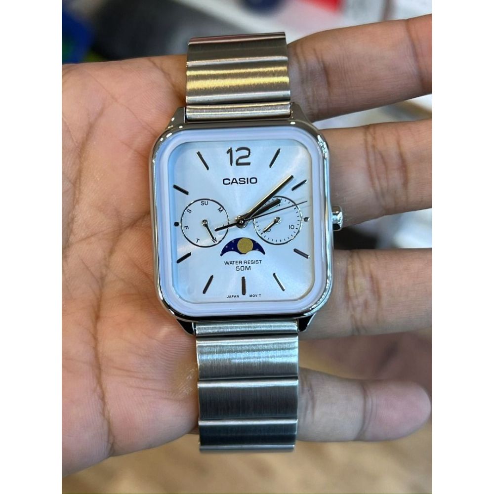 Casio Standard Moon Phase Day Date Chain Watch MTP-M305D-2AVDF