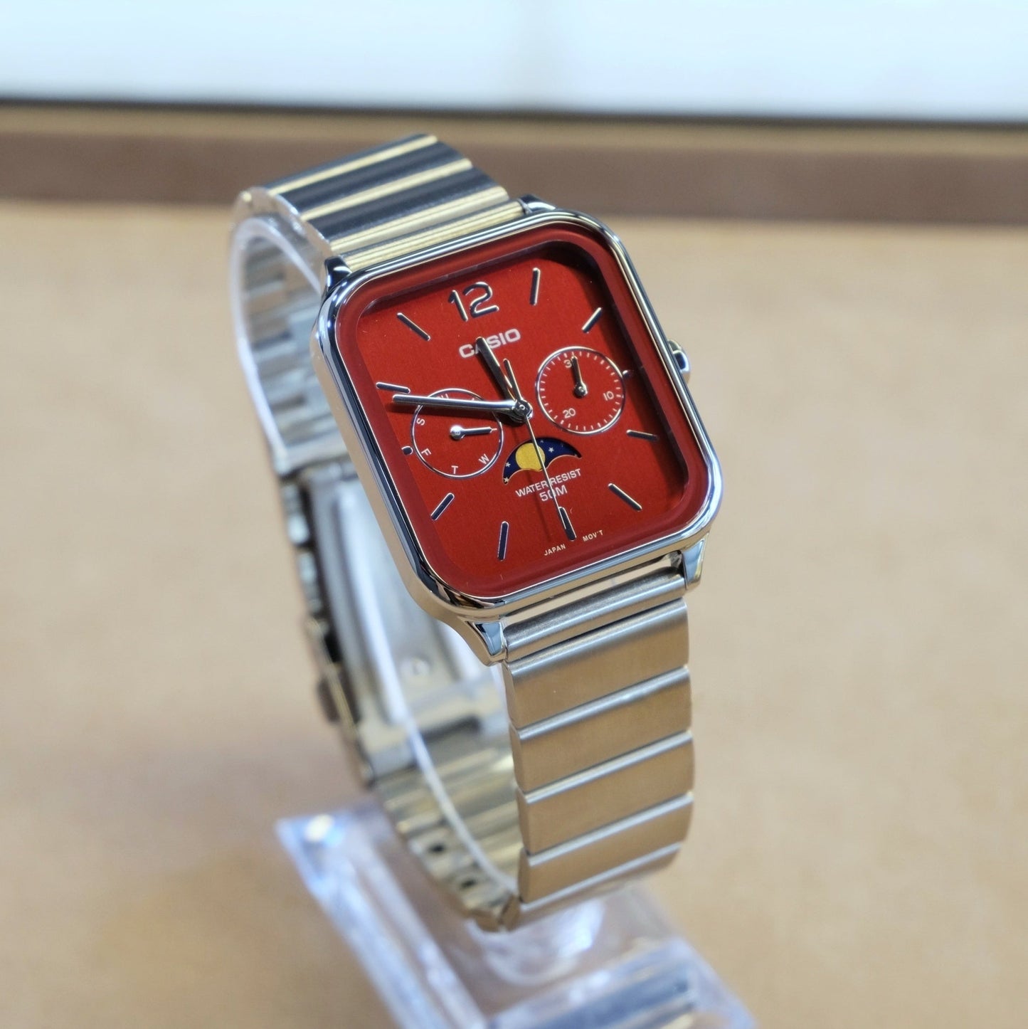 Casio Standard Moon Phase Day Date Chain Watch MTP-M305D-4AVDF