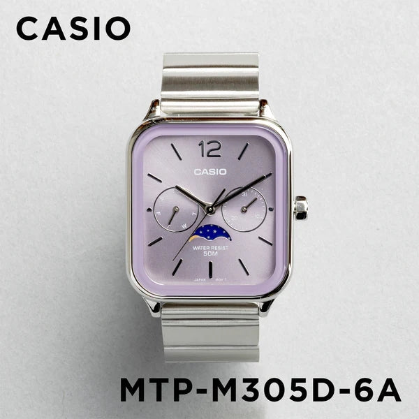 Casio Standard Moon Phase Day Date Chain Watch MTP-M305D-6AVDF