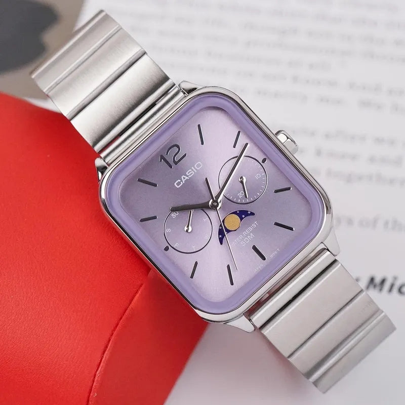 Casio Standard Moon Phase Day Date Chain Watch MTP-M305D-6AVDF