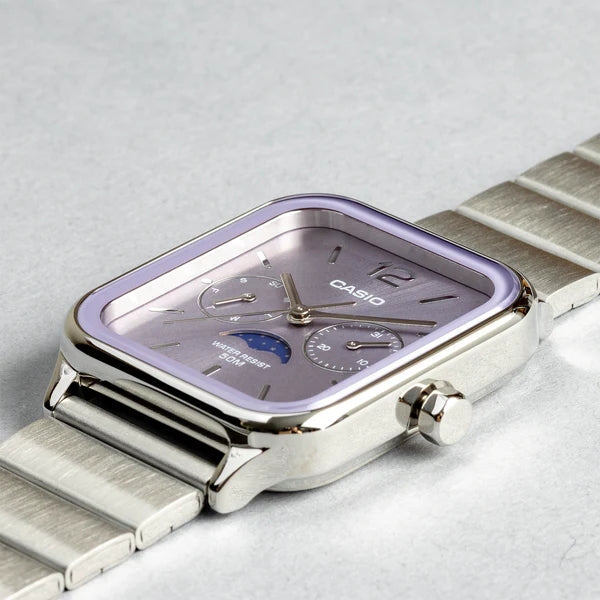 Casio Standard Moon Phase Day Date Chain Watch MTP-M305D-6AVDF