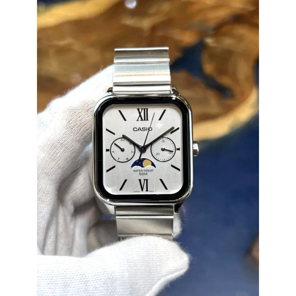 Casio Standard Moon Phase Day Date Chain Watch MTP-M305D-7A2VDF