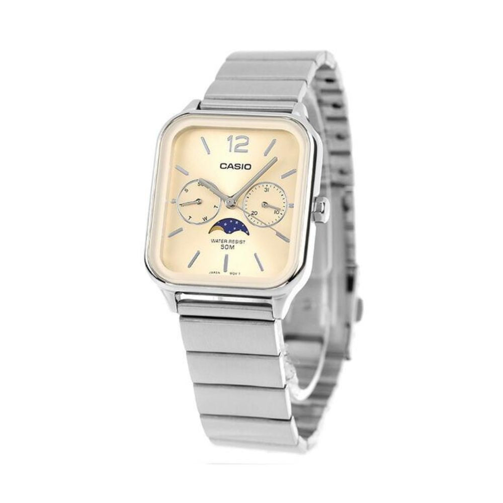 Casio Standard Moon Phase Day Date Chain Watch MTP-M305D-9AVDF