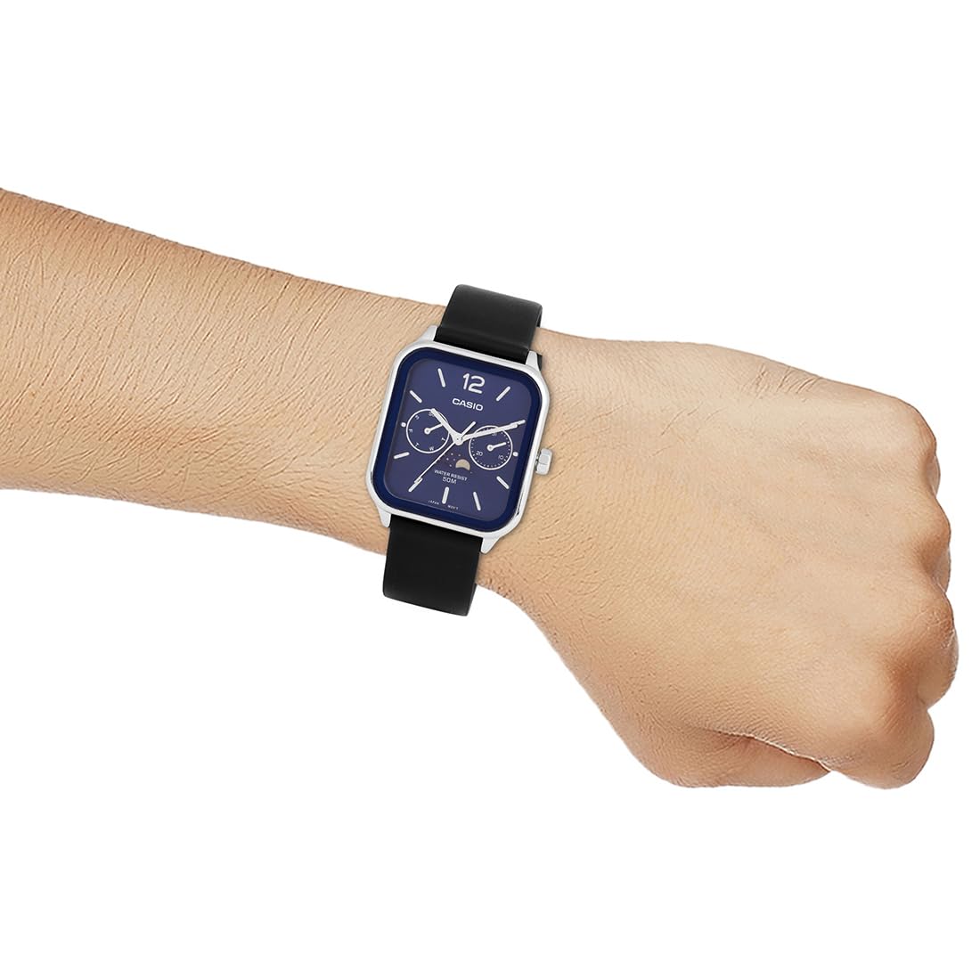 Casio Standard Moon Phase Day Date Leather Belt Watch MTP-M305L-2AVDF