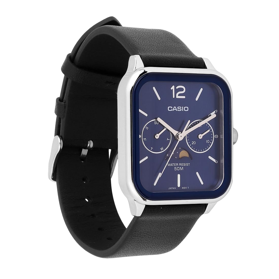 Casio Standard Moon Phase Day Date Leather Belt Watch MTP-M305L-2AVDF