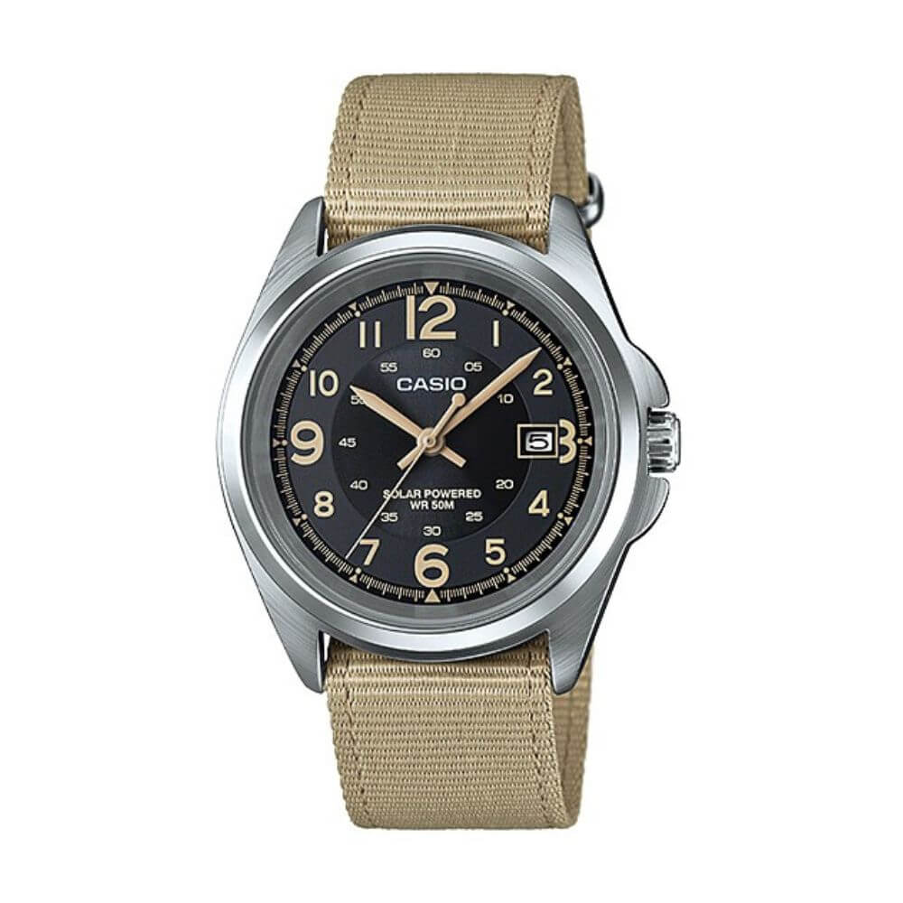 Casio Standard Solar Date Nylon Belt Watch MTP-S101-1BVDF