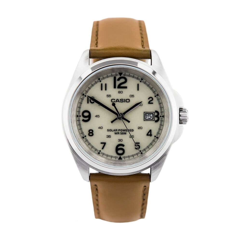 Casio Standard Solar Date Leather Belt Watch MTP-S101L-9BVDF