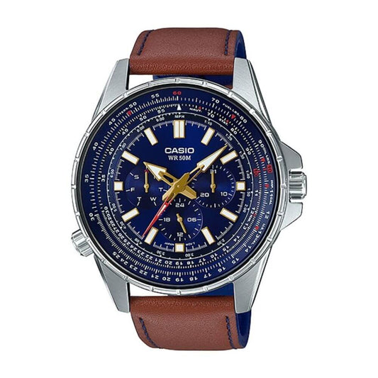 Casio Enticer Sweep Second Leather Belt Watch MTP-SW320L-2AVDF