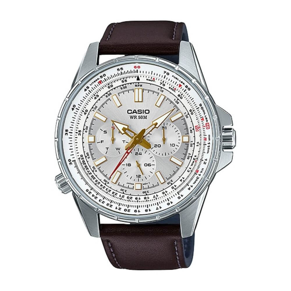 Casio Enticer Sweep Second Leather Belt Watch MTP-SW320L-7AVDF