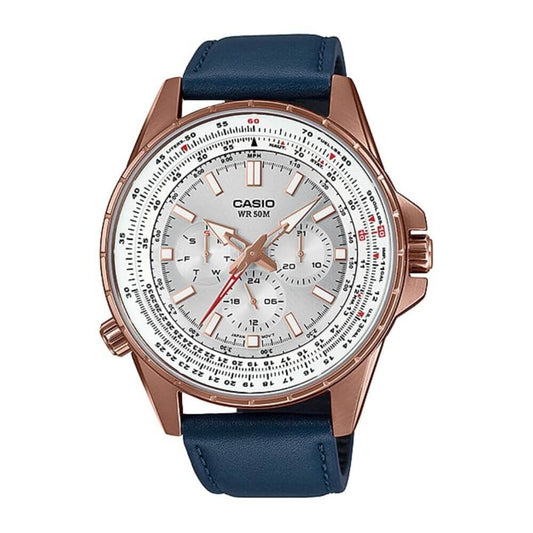 Casio Enticer Sweep Second Rose Gold Leather Belt Watch MTP-SW320RL-7AVDF