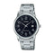 Casio Standard Date Watch - MTP-V002D-1BUDF, Stainless Steel Band, Black Dial