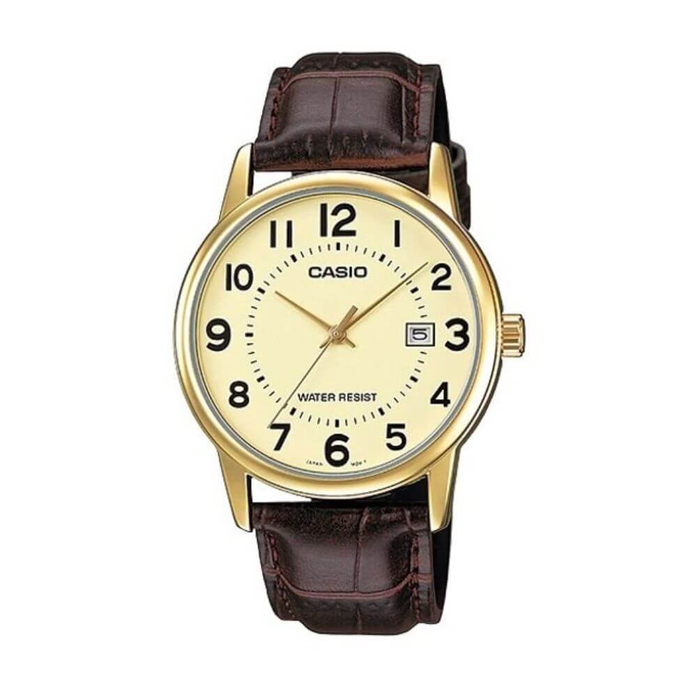 Casio Standard Date Golden Belt Watch MTP-V002GL-9BUDF