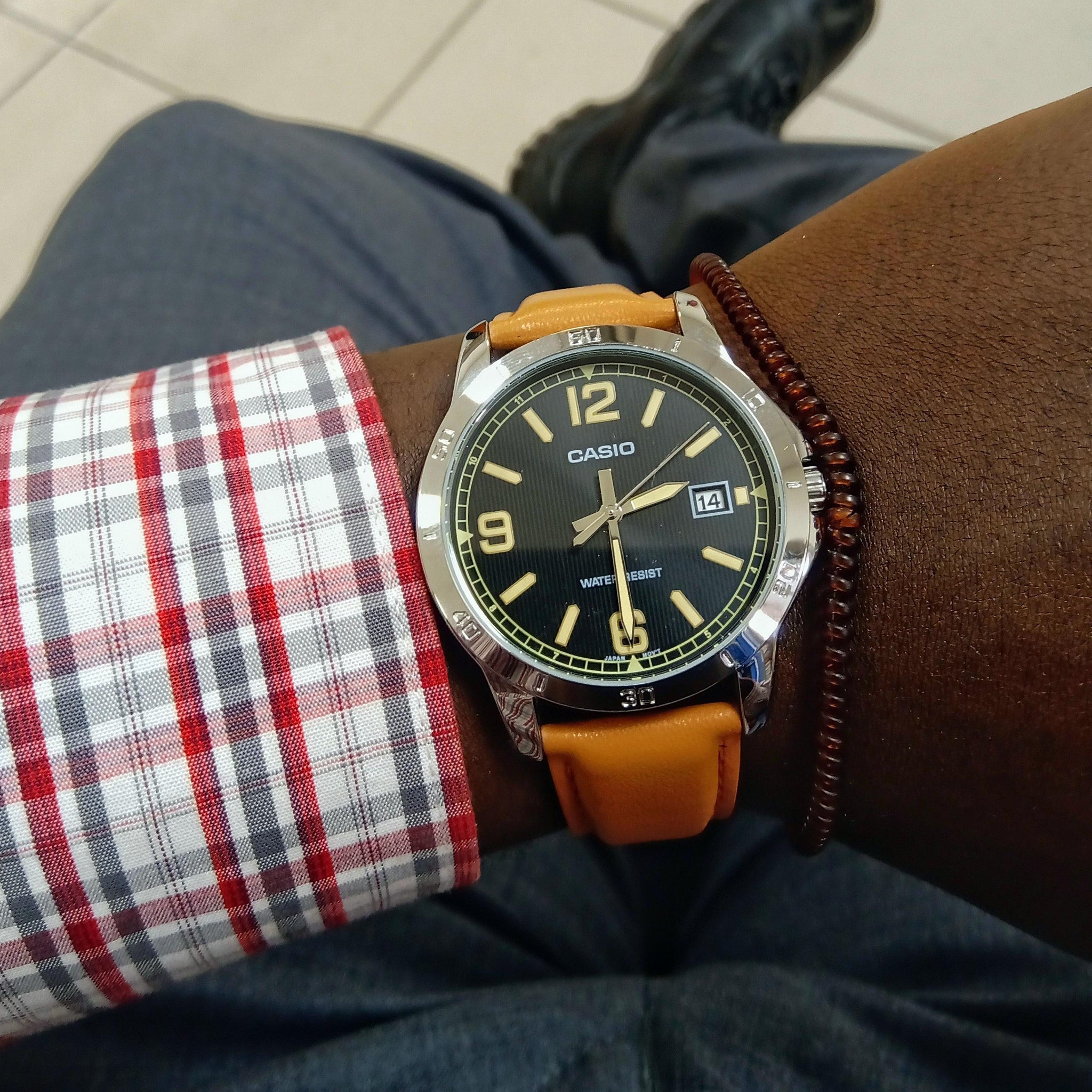 Casio Standard Date Belt Watch MTP-V004L-1B2UDF