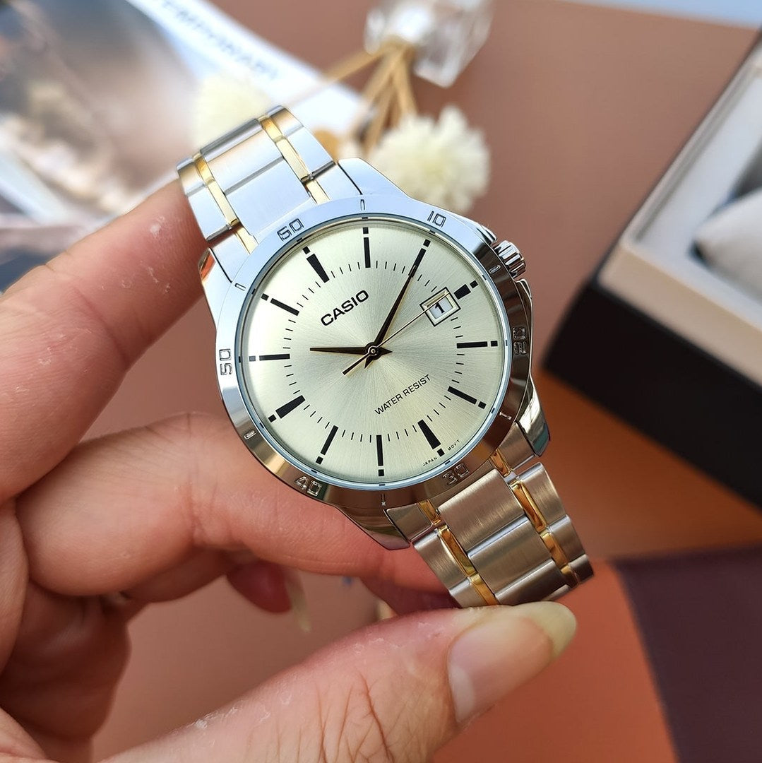 Casio Standard Date Chain Watch MTP-V004SG-9AUDF