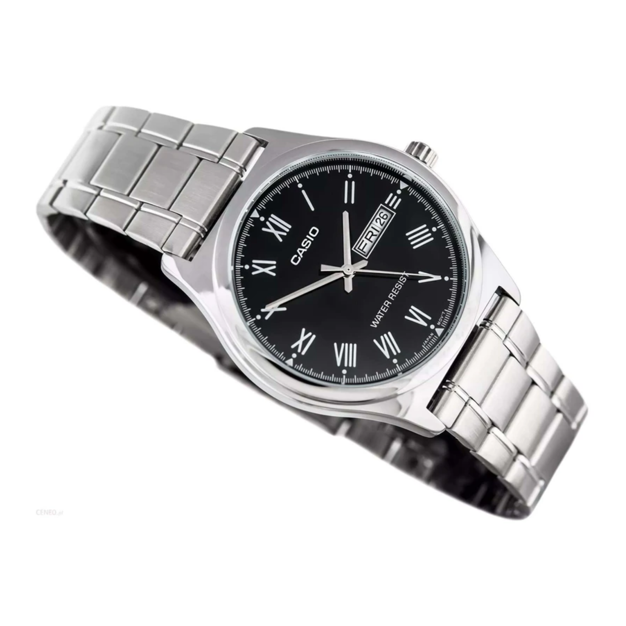 Casio Standard Day Date Silver Chain Watch MTP-V006D-1BUDF