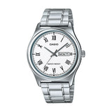 Casio Standard Day Date Silver Chain Watch MTP-V006D-7BUDF