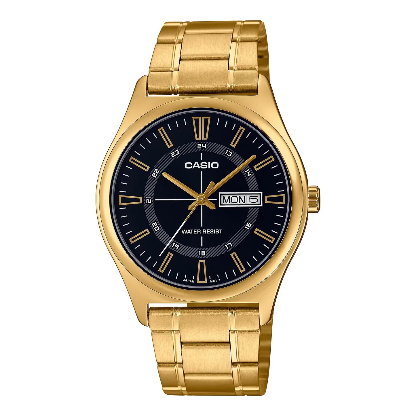 Casio Standard Day Date Golden Chain Watch MTP-V006G-1CUDF
