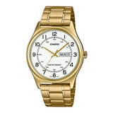 Casio Standard Day Date Golden Chain Watch MTP-V006G-7BUDF