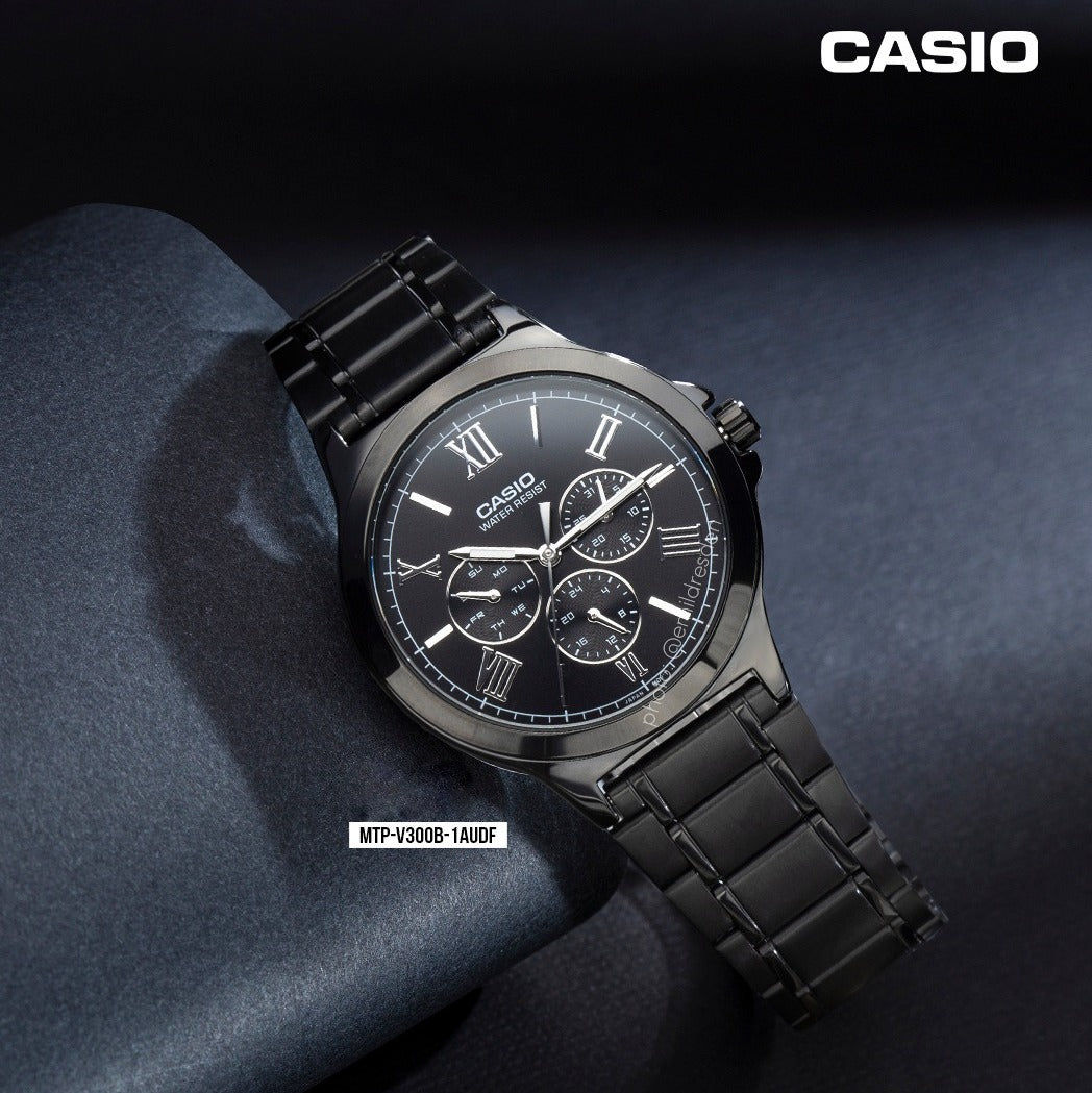Casio Enticer Multifunction Black Chain Watch MTP-V300B-1AUDF