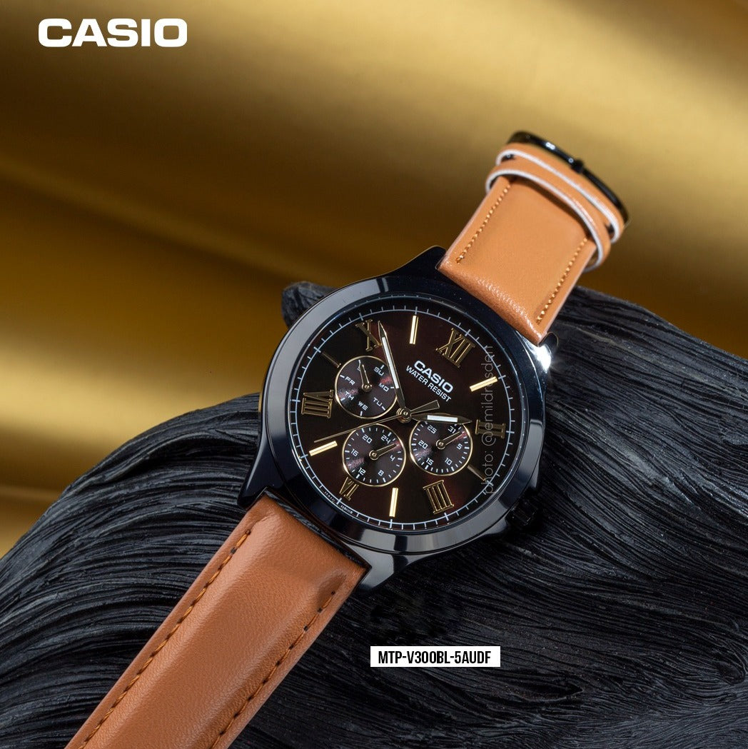 Casio Enticer Multifunction Black Belt Watch MTP-V300BL-5AUDF