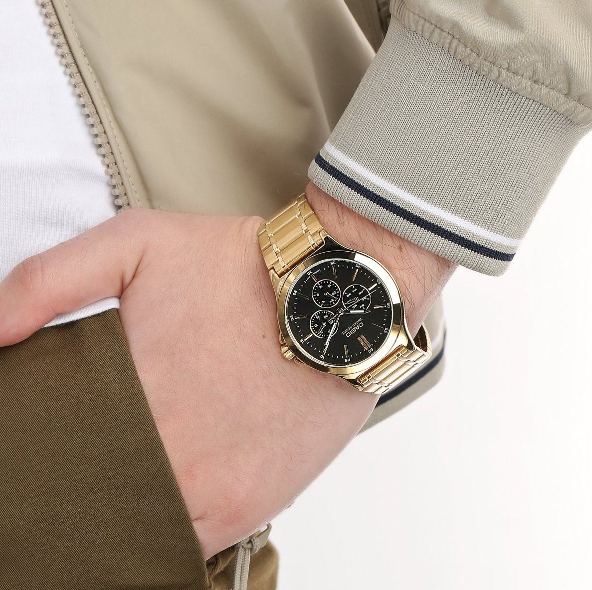 Casio Enticer Multifunction Golden Chain Watch MTP-V300G-1AUDF