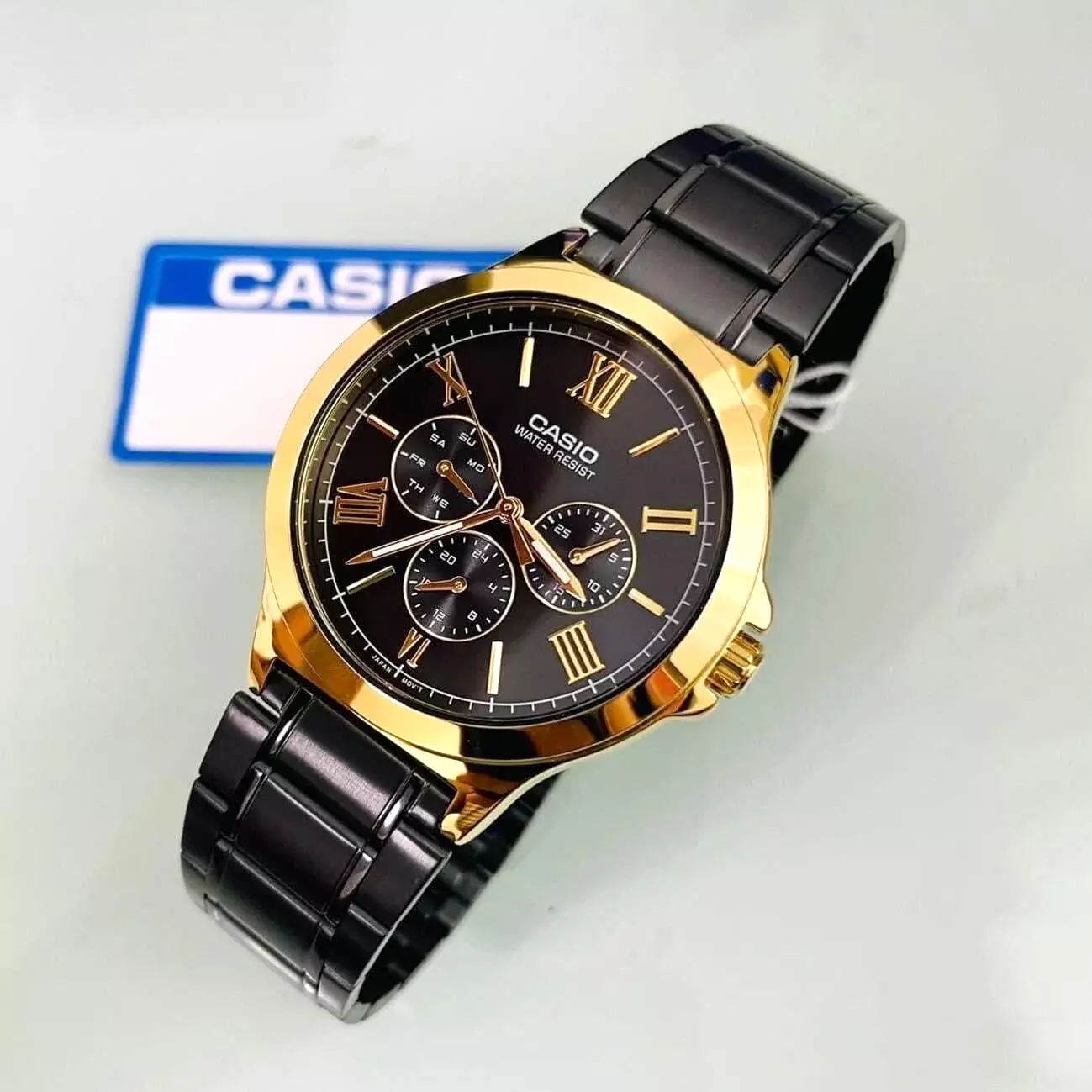 Casio Enticer Multifunction Golden Black Chain Watch MTP-V300GB-1AUDF
