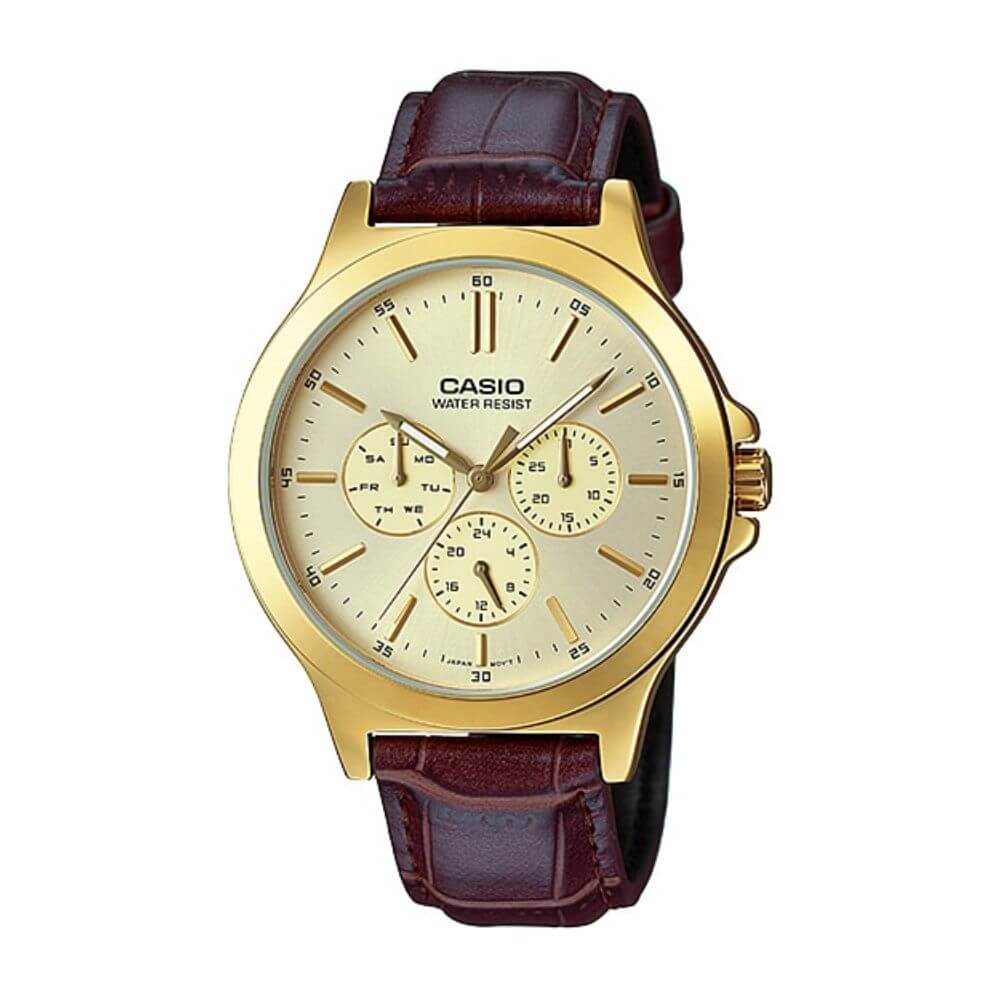 Casio Enticer Multifunction Golden Belt Watch MTP-V300GL-9AUDF