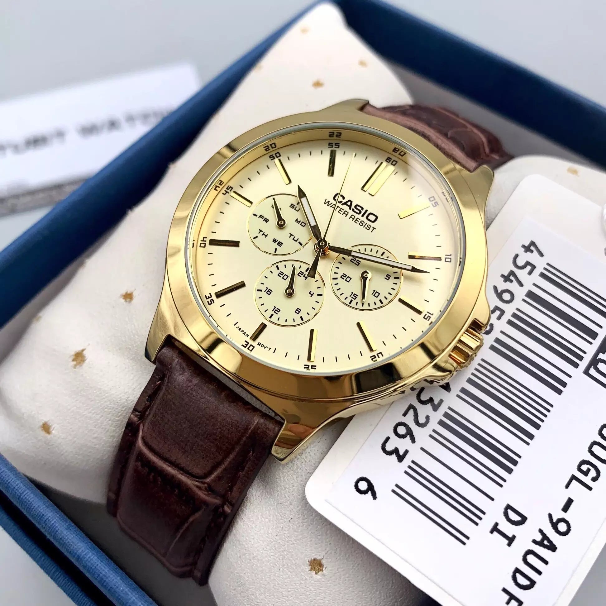 Casio Enticer Multifunction Golden Belt Watch MTP-V300GL-9AUDF