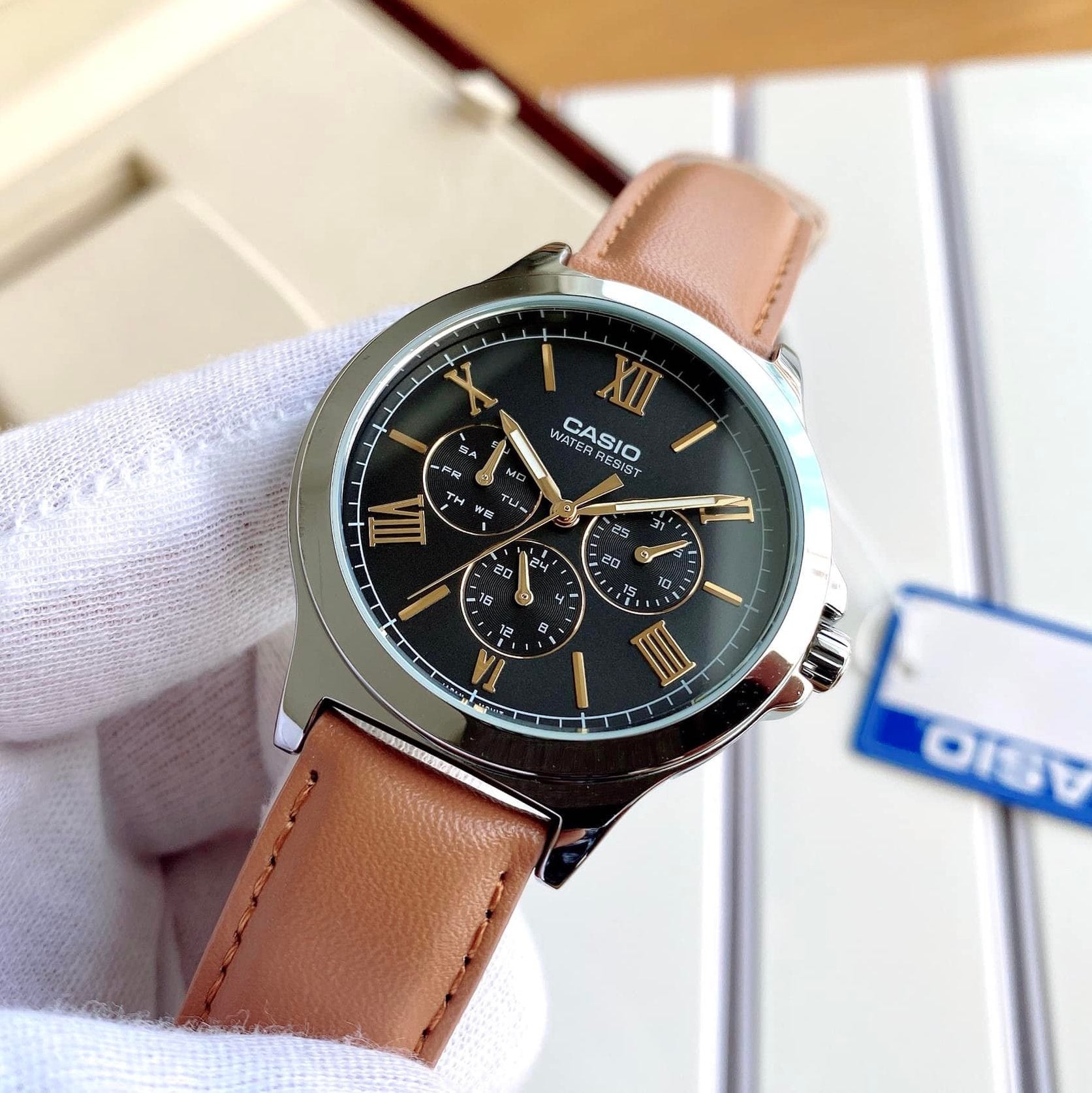 Casio Enticer Multifunction Silver Belt Watch MTP-V300L-1A3UDF