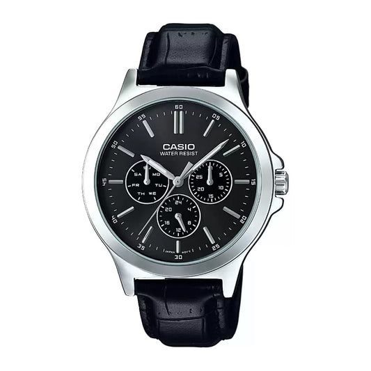 Casio Enticer Multifunction Silver Belt Watch MTP-V300L-1AUDF