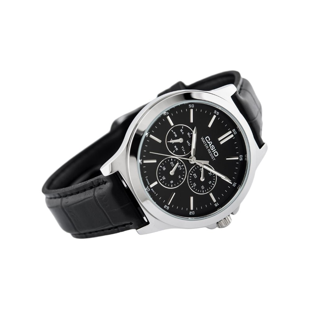 Casio Enticer Multifunction Silver Belt Watch MTP-V300L-1AUDF