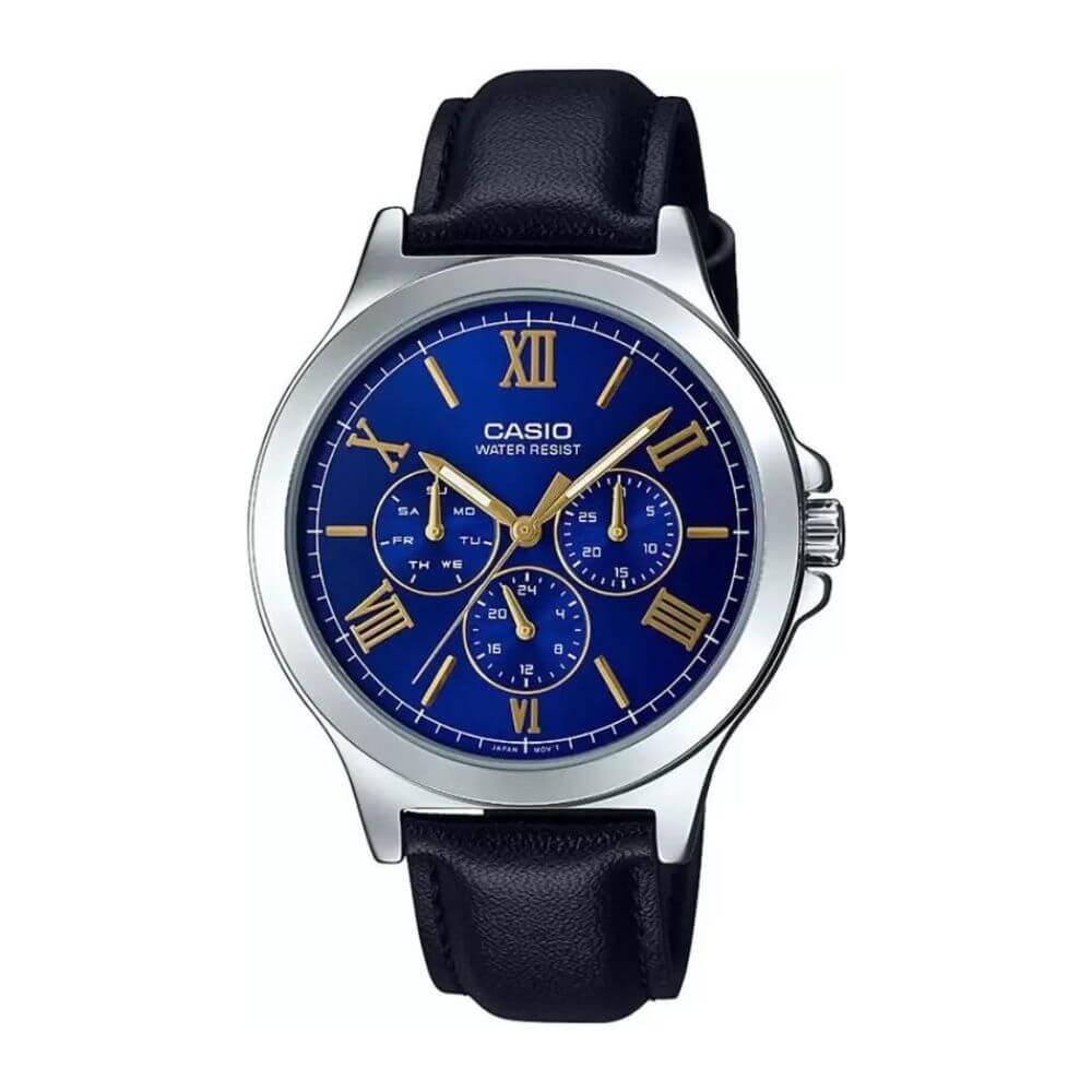 Casio Enticer Multifunction Silver Belt Watch MTP-V300L-2AUDF