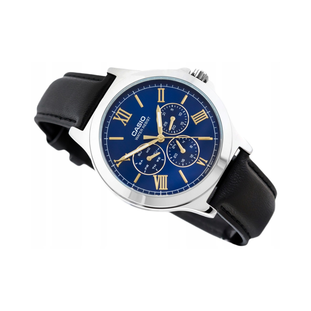 Casio Enticer Multifunction Silver Belt Watch MTP-V300L-2AUDF