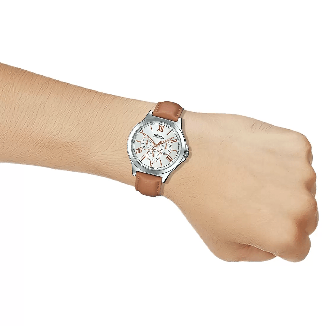 Casio Enticer Multifunction Silver Belt Watch MTP-V300L-7A2UDF