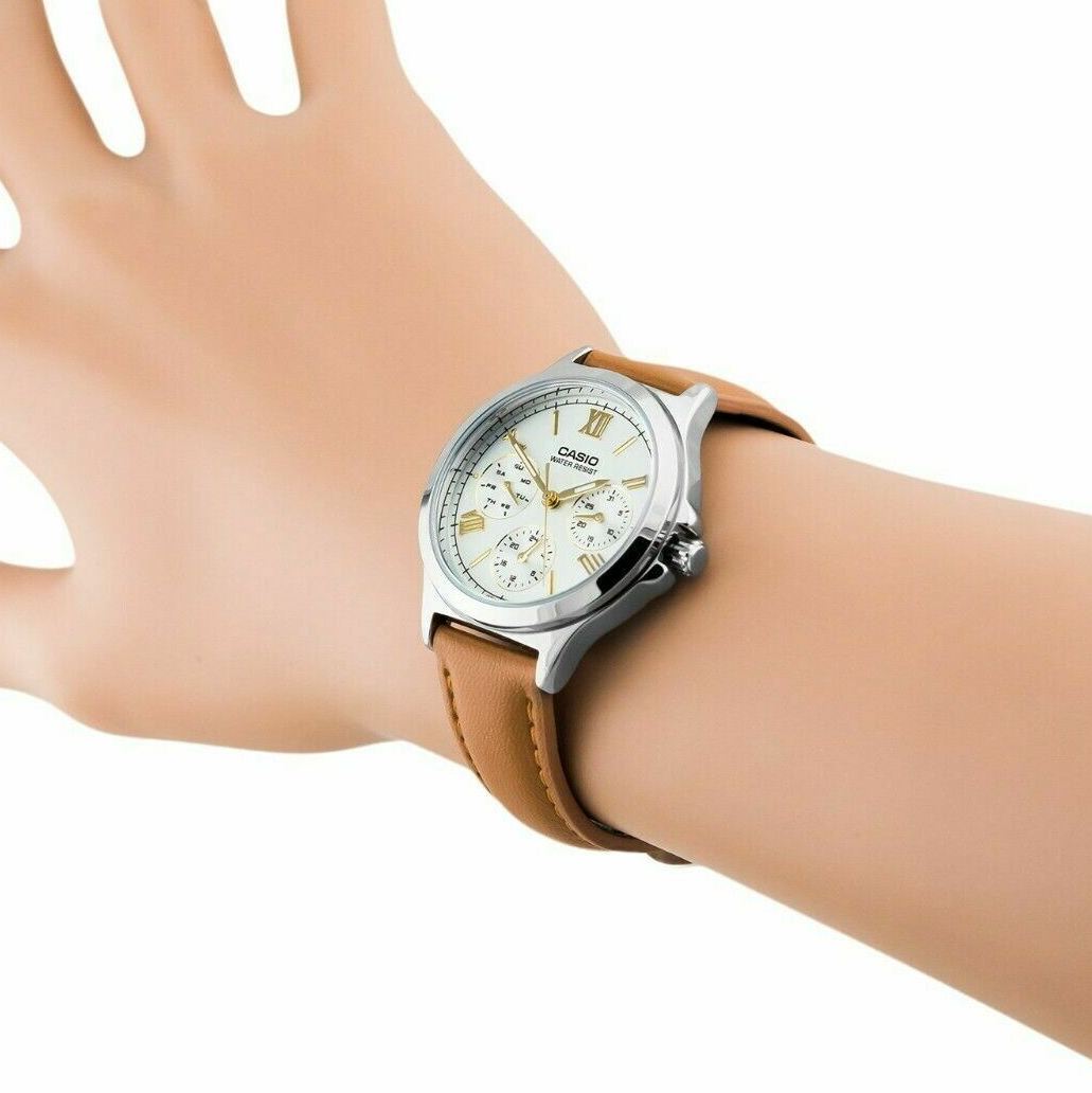 Casio Enticer Multifunction Silver Belt Watch MTP-V300L-7A2UDF