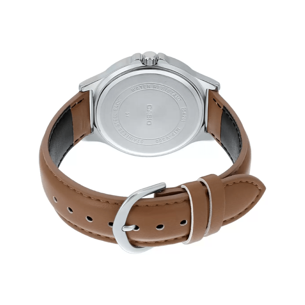 Casio Enticer Multifunction Silver Belt Watch MTP-V300L-7A2UDF