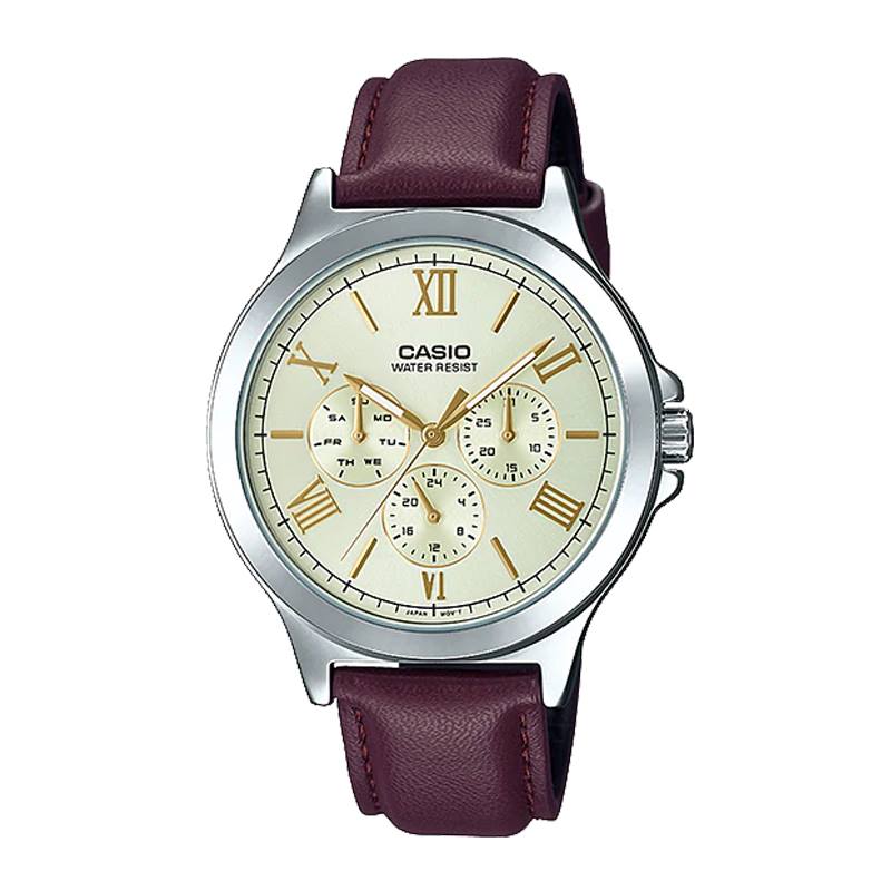 Casio Enticer Multifunction Silver Belt Watch MTP-V300L-9AUDF