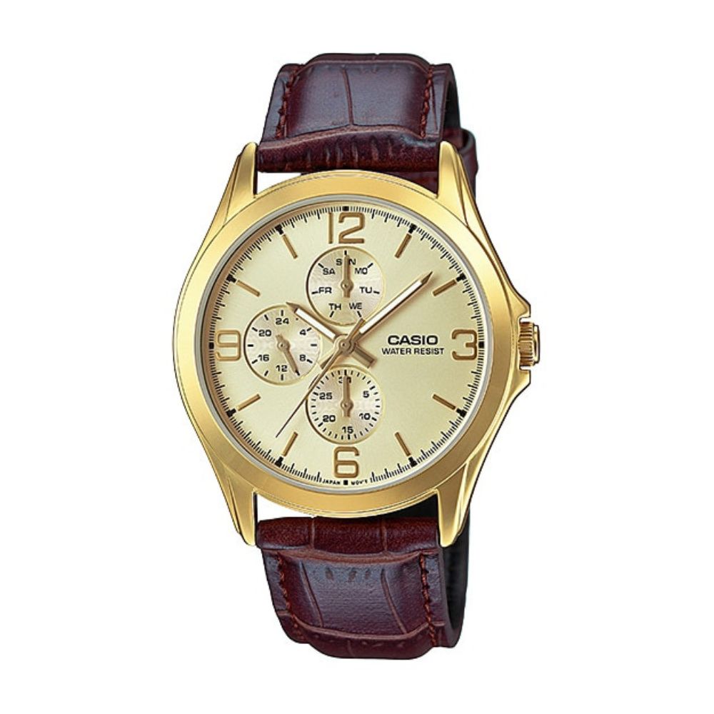 Casio Enticer Multifunction Golden Belt Watch MTP-V301GL-9AUDF