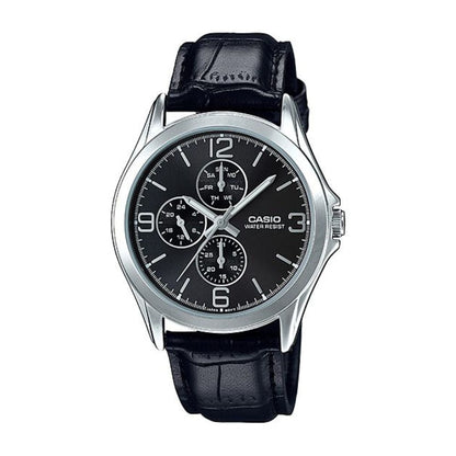 Casio Enticer Multifunction Silver Belt Watch MTP-V301L-1AUDF