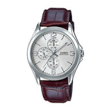 Casio Enticer Multifunction Silver Belt Watch MTP-V301L-7AUDF