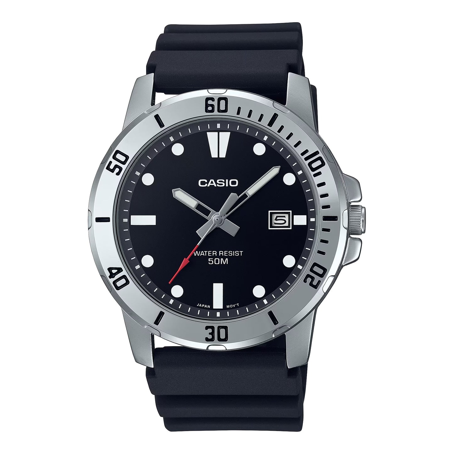 Casio Enticer Date Resin Belt Watch MTP-VD01-1EVUDF
