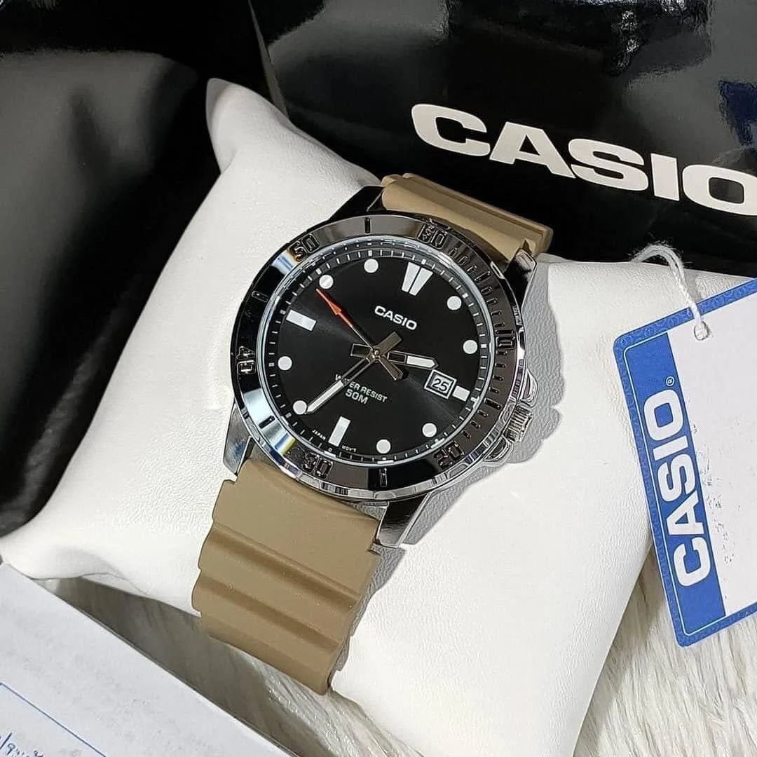 Casio Enticer Date Resin Belt Watch MTP-VD01-5EVUDF